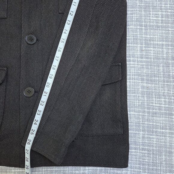 Kr3w Herringbone Field Jacket Military Style Men's M Gray Lined Pea Coat - Picture 6 of 14